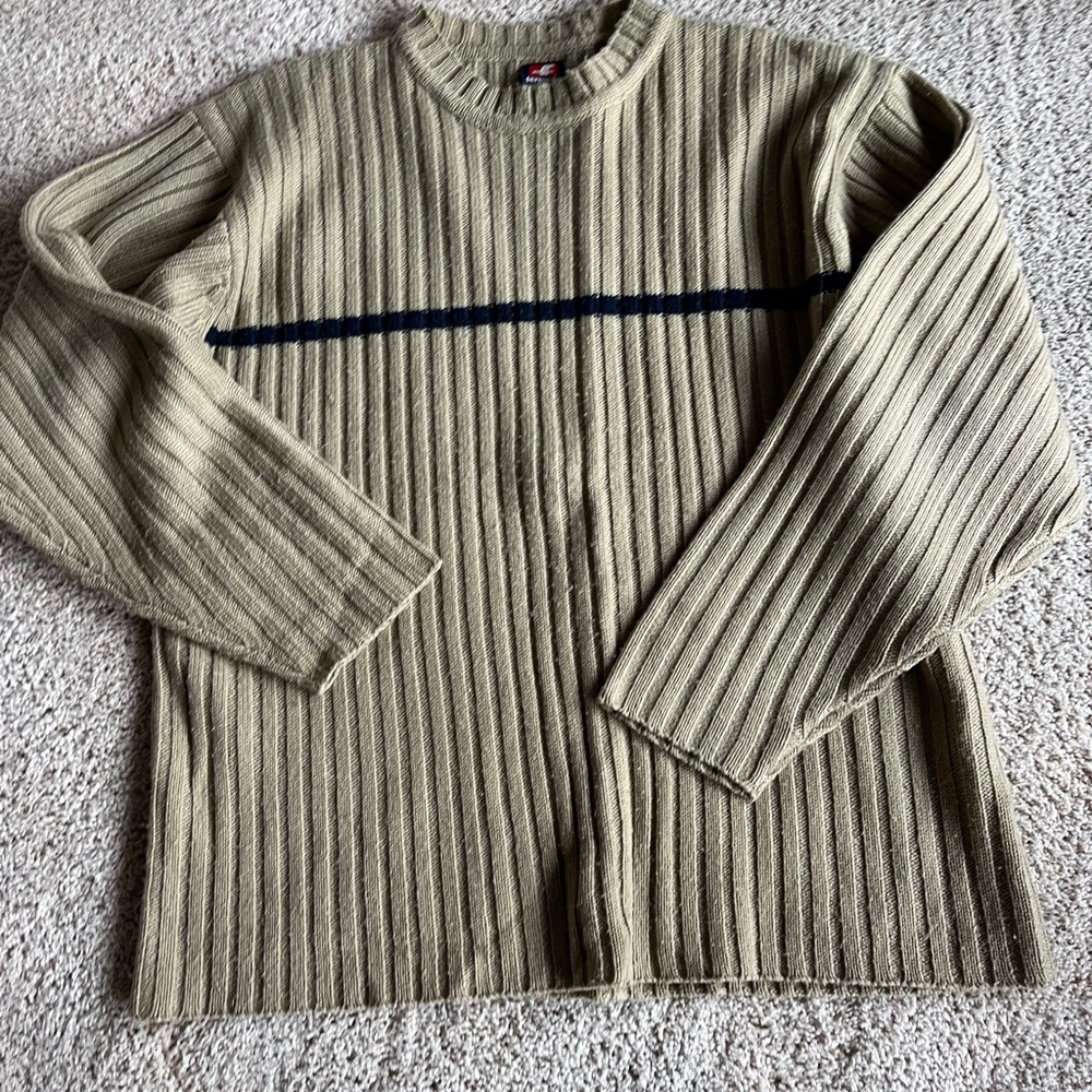 Men's Ribbed Crewneck Sweater - cropped size L